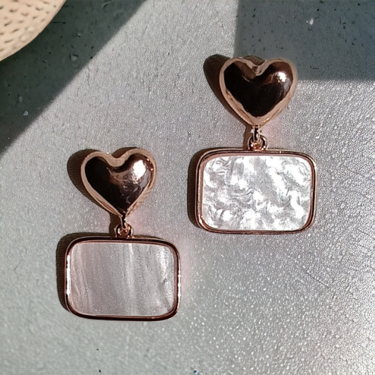 White Heart Danglers