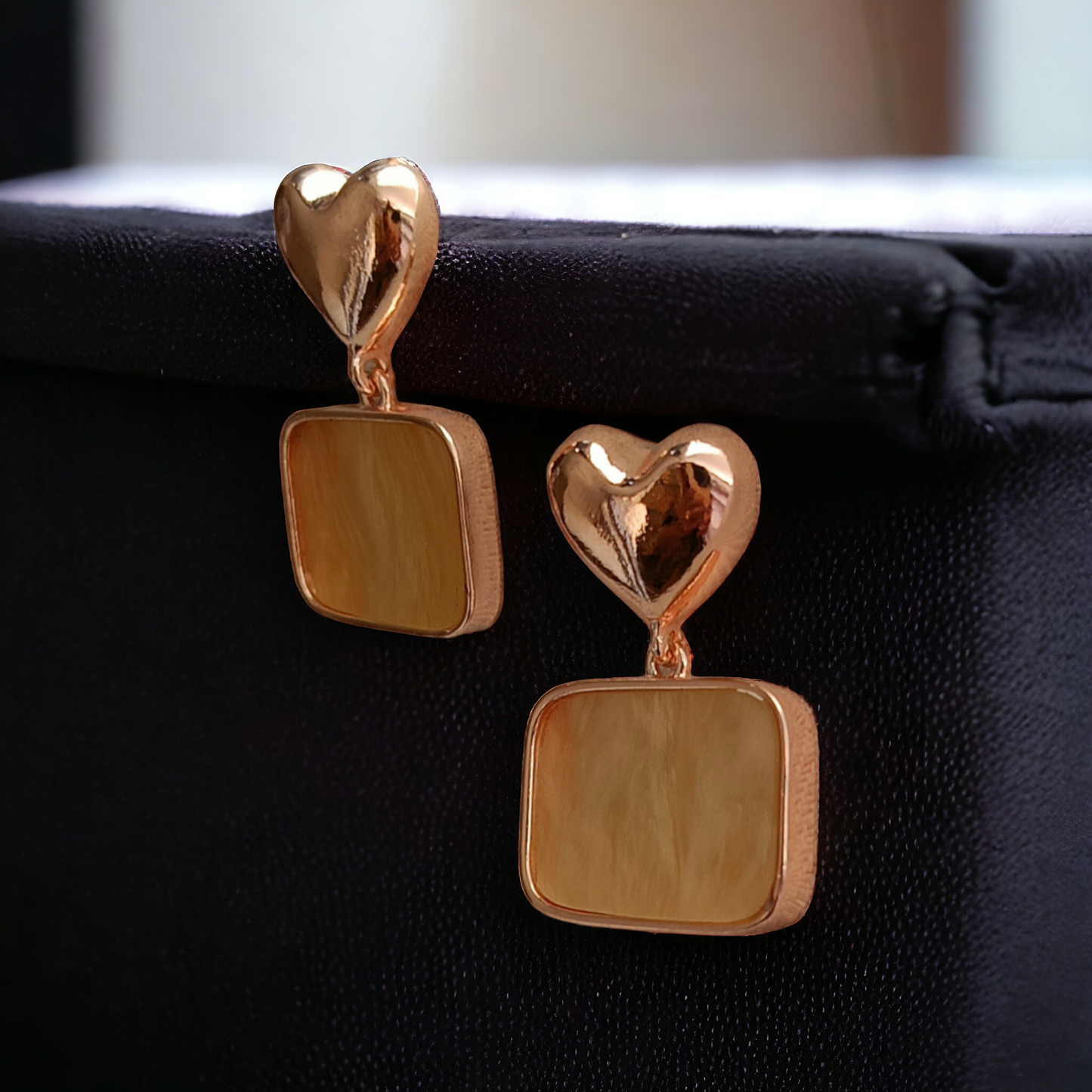 Yellow Heart Mop Danglers