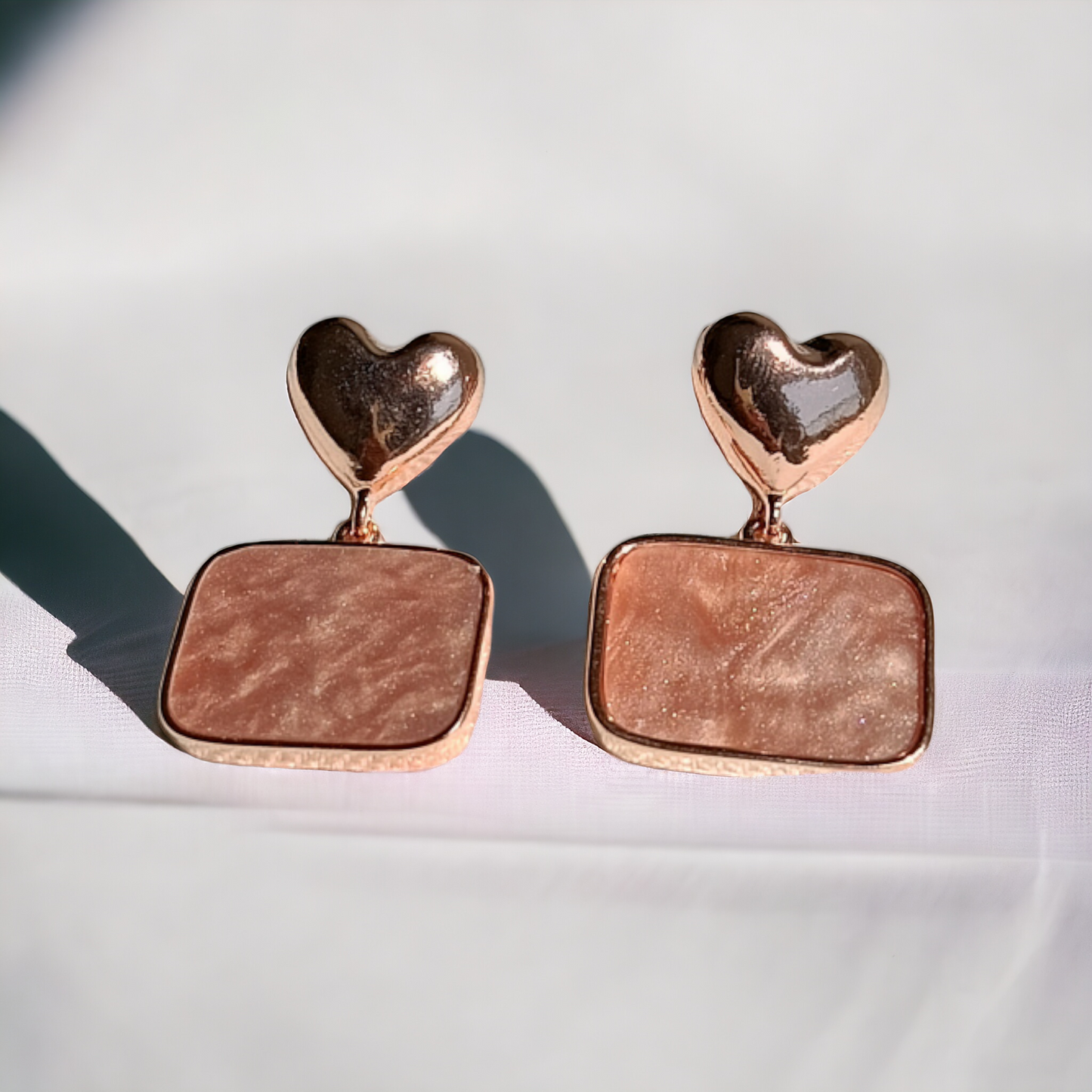 Peach Heart Earring