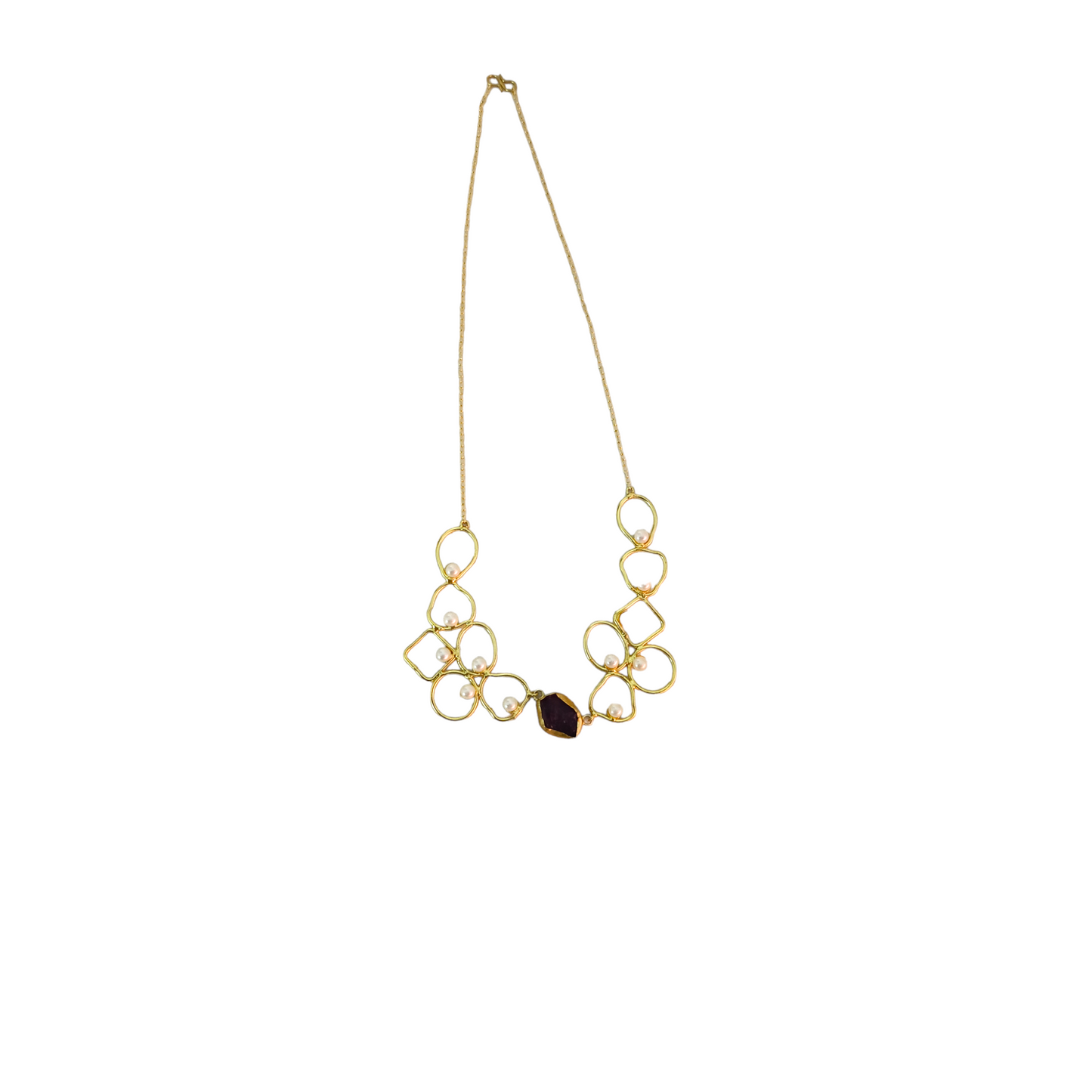 18k Gold-Plated Stone Necklace
