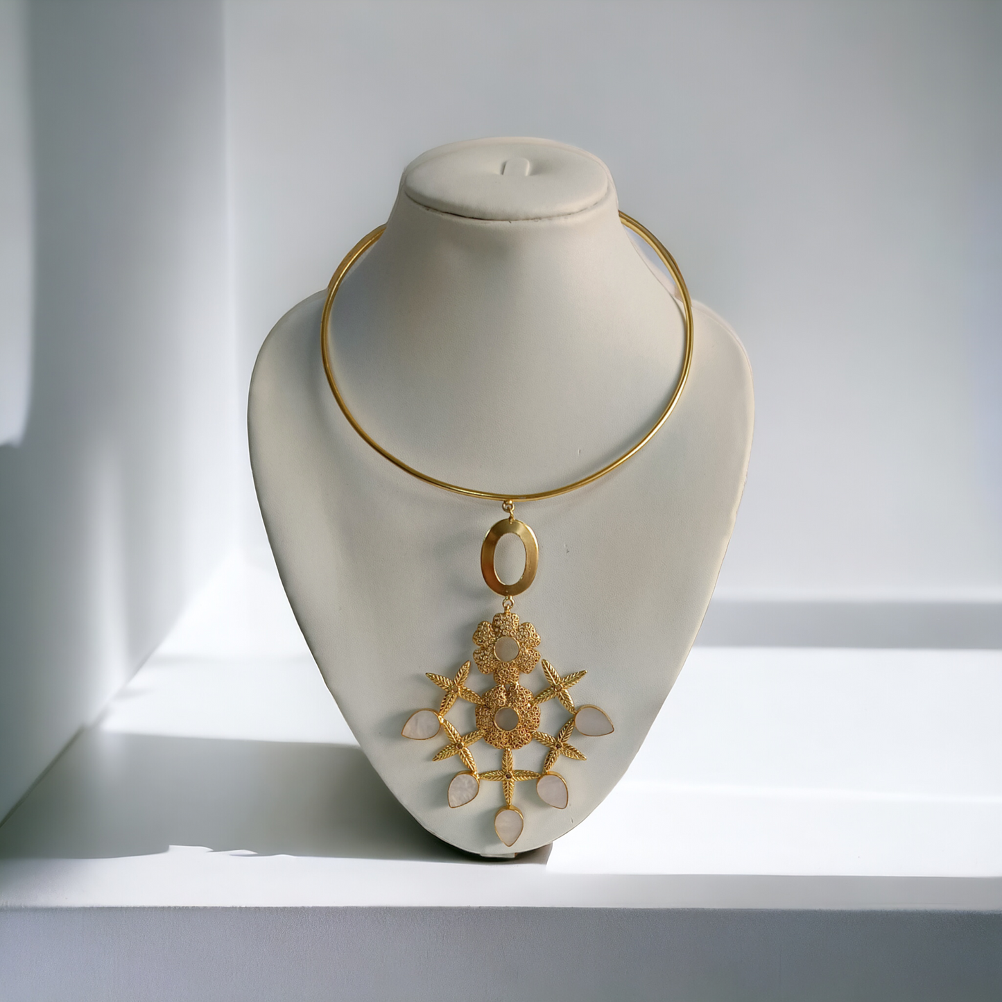 Designer Brass Natural Stone Hasli