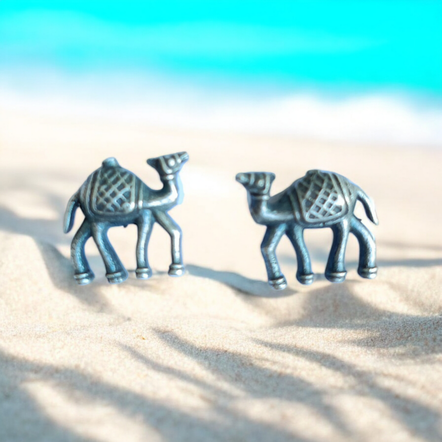Antique Silver Camel Earrings
