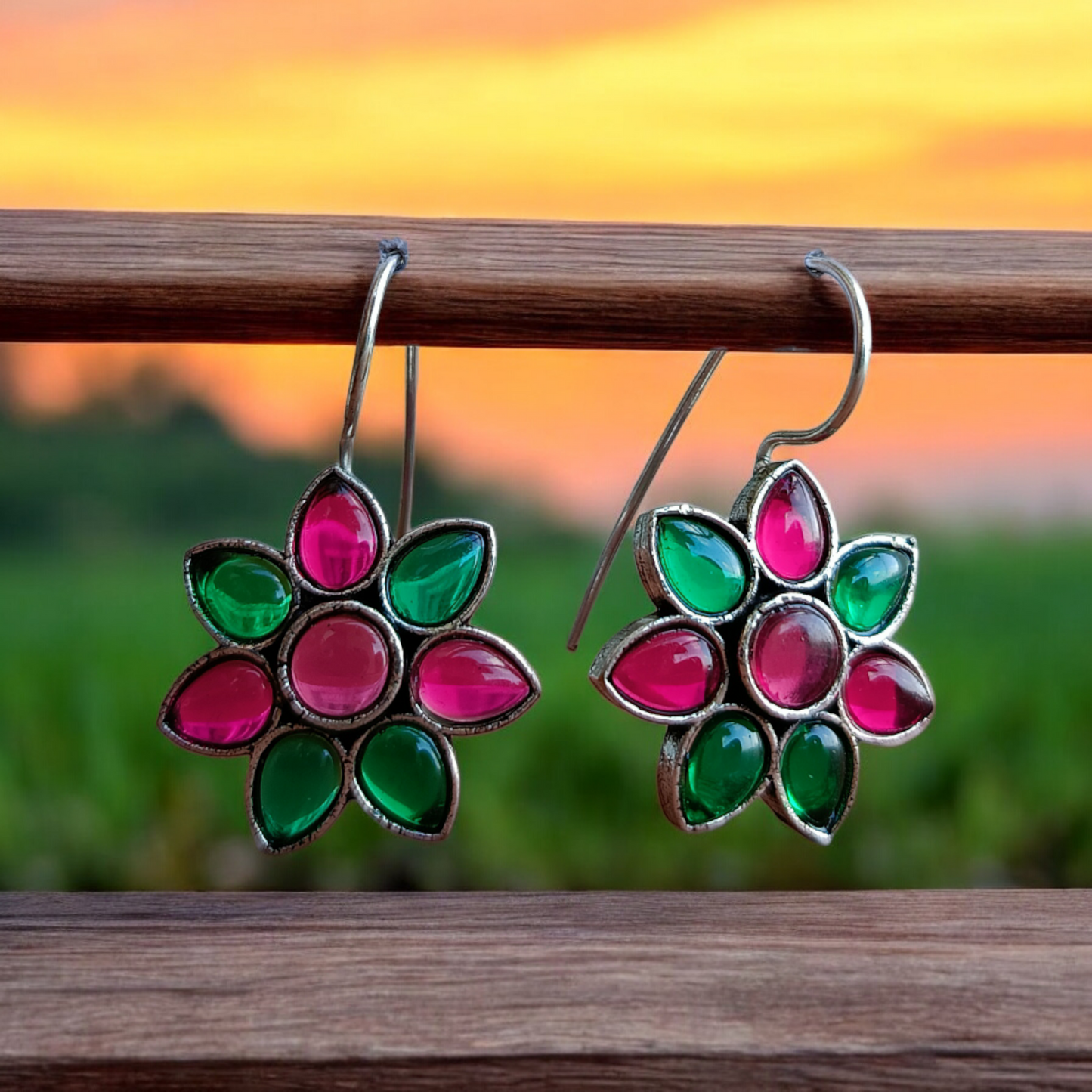 Green Ruby Earrings
