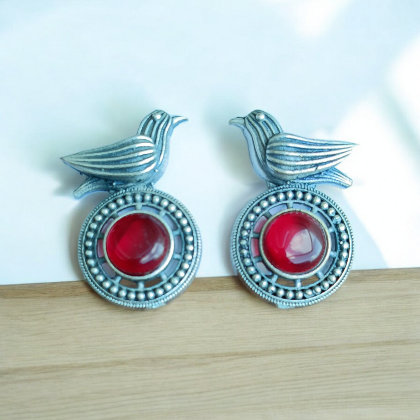 Oxidised Sparrow Earring
