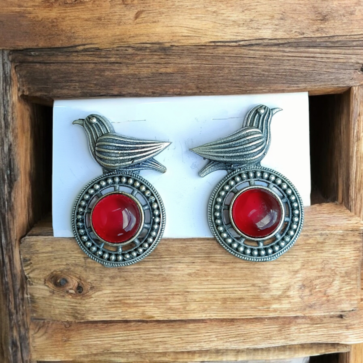 Oxidised Sparrow Earring