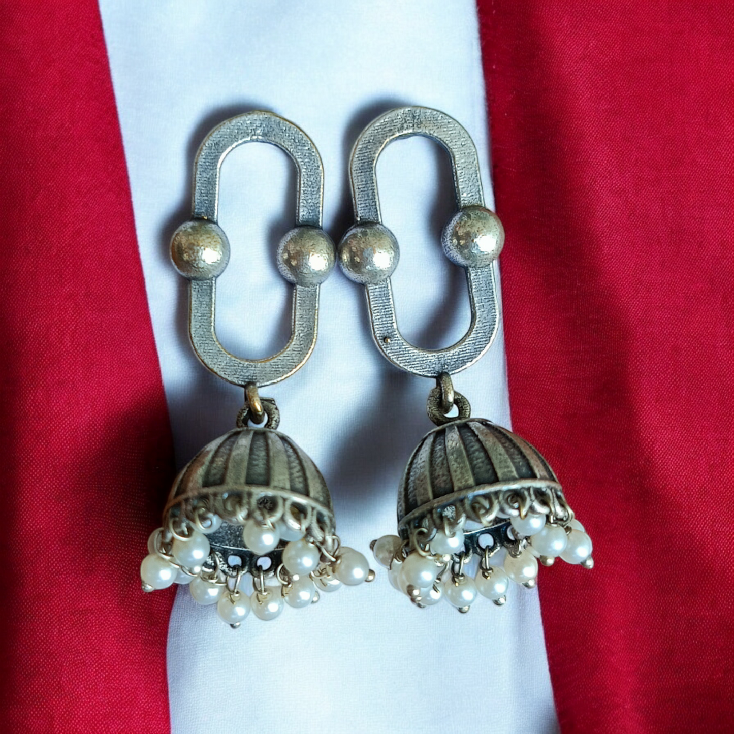 Oxidised Beads Jhumki
