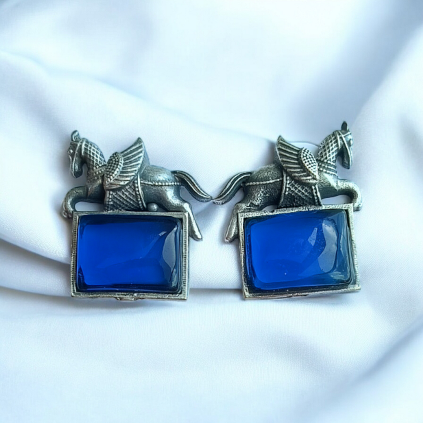 Silver-Blue Monalisa Earring