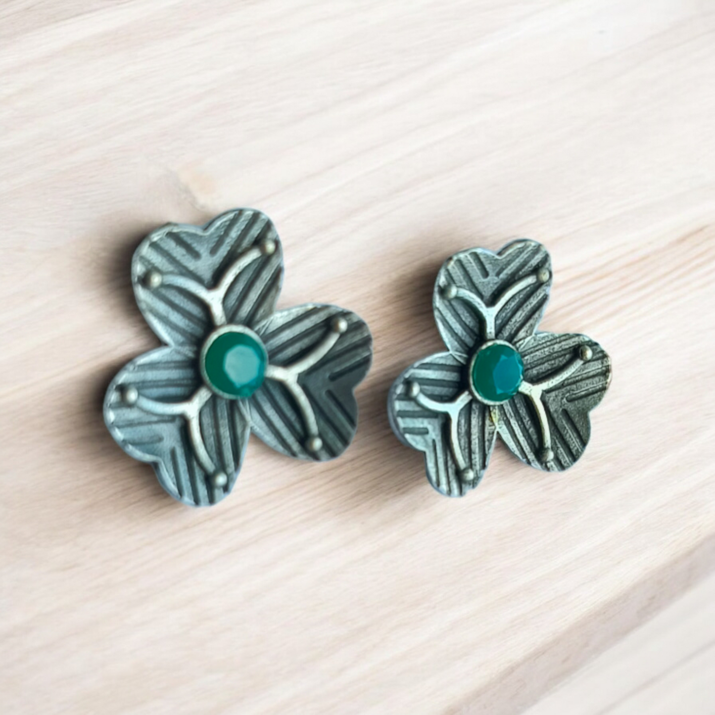 Sky-Blue Flower Earring