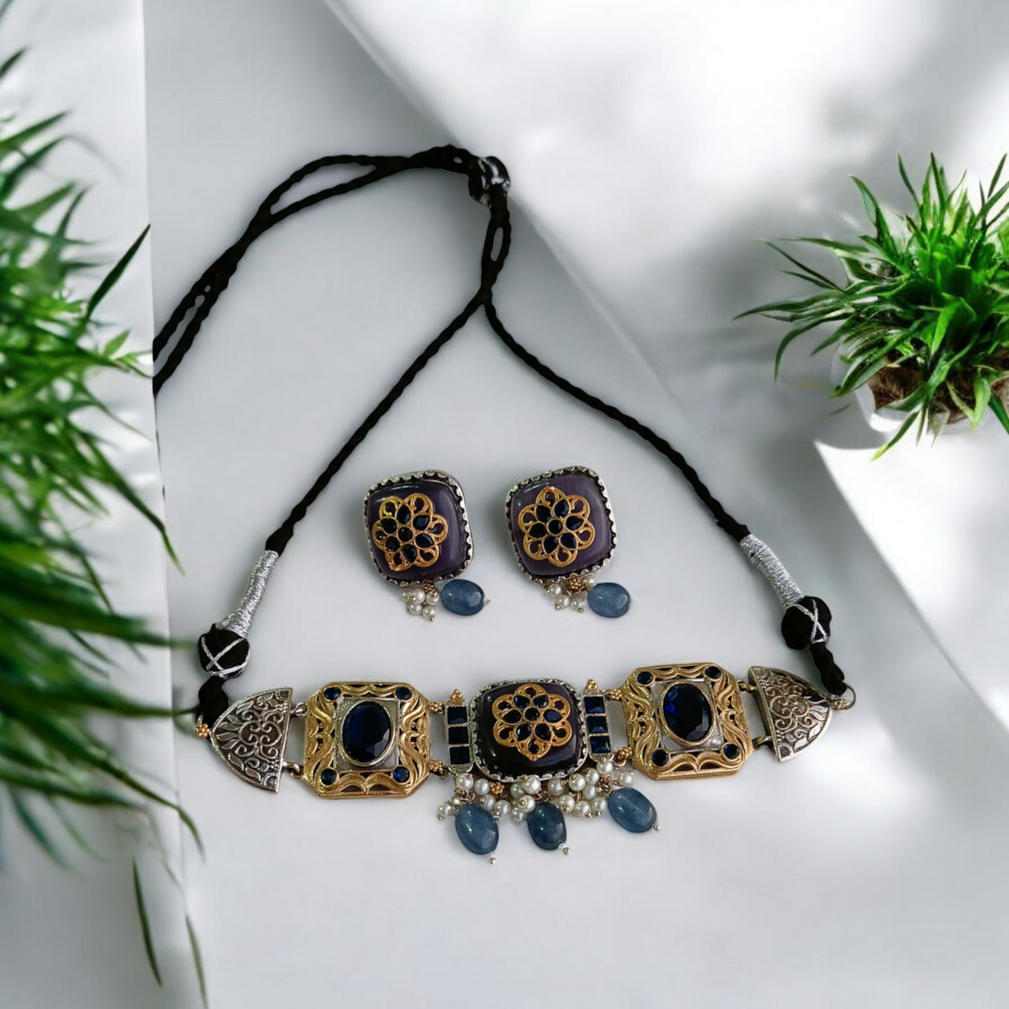 Blue Dual-tone Fusion Choker Set