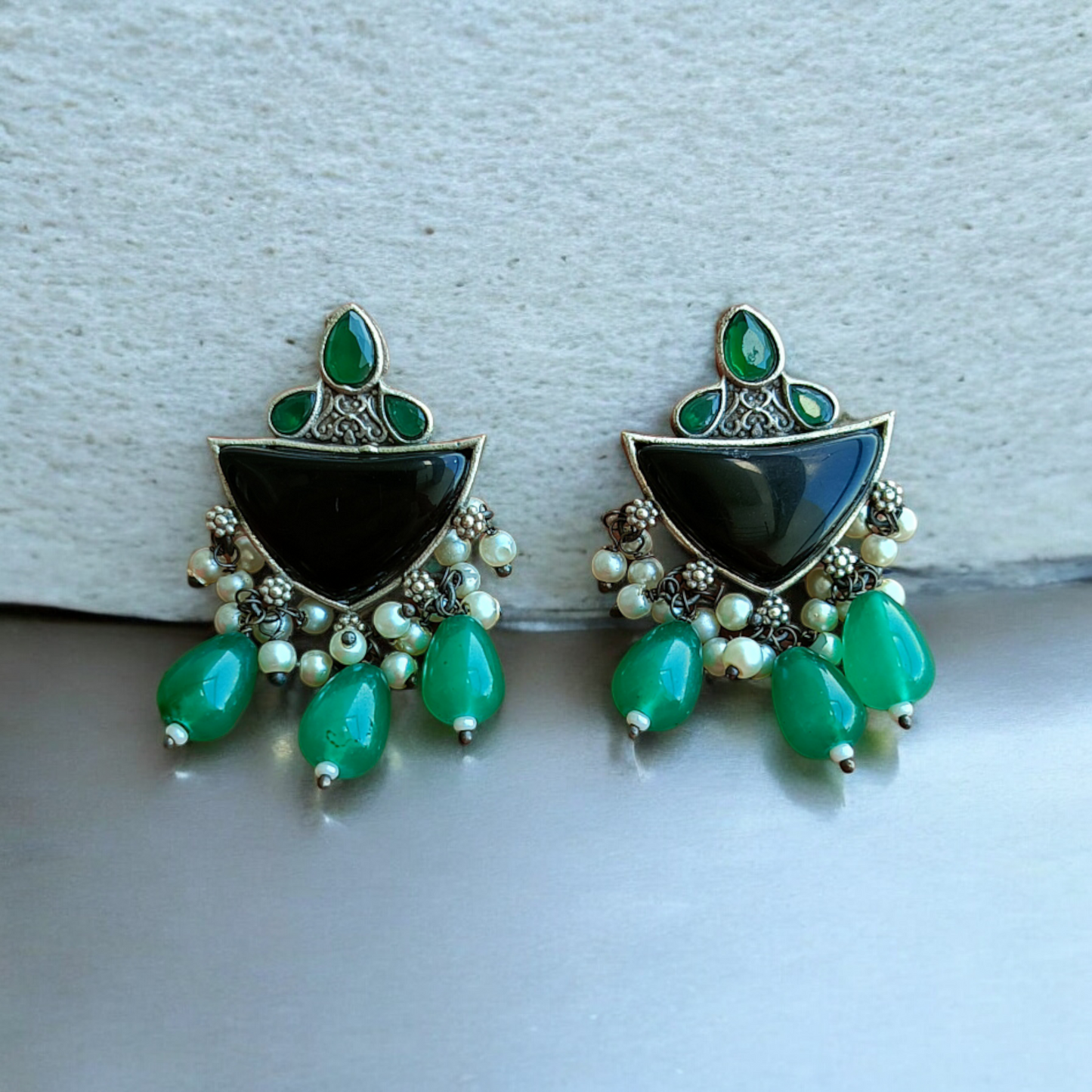 Blue Monalisa Stone Elephant Necklace Set