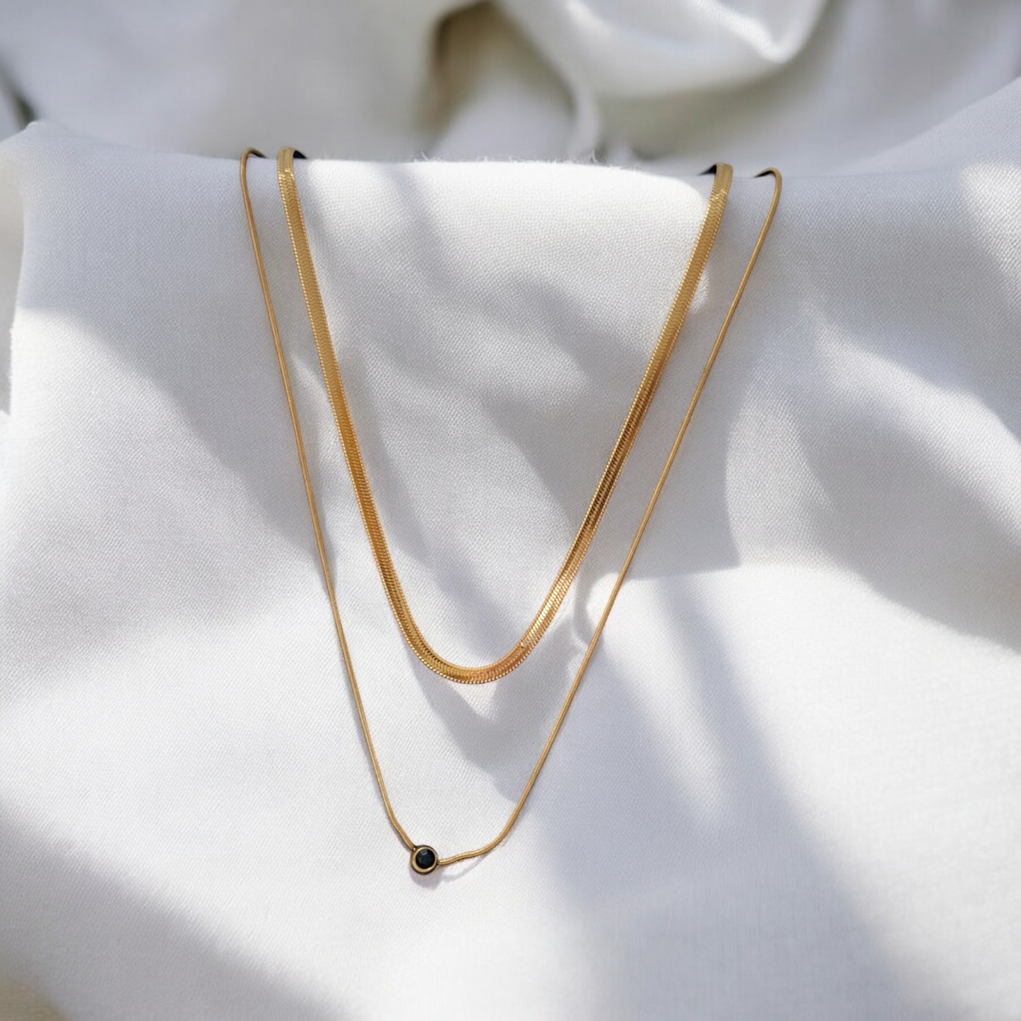 Round Line Two Layer Necklace