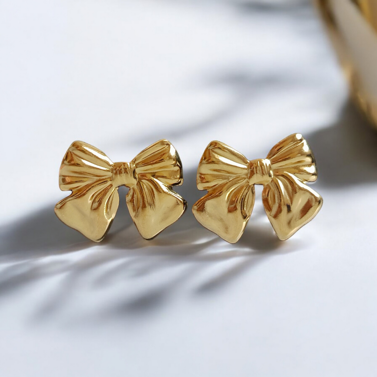 Chic Golden Ribbon Stud Earrings