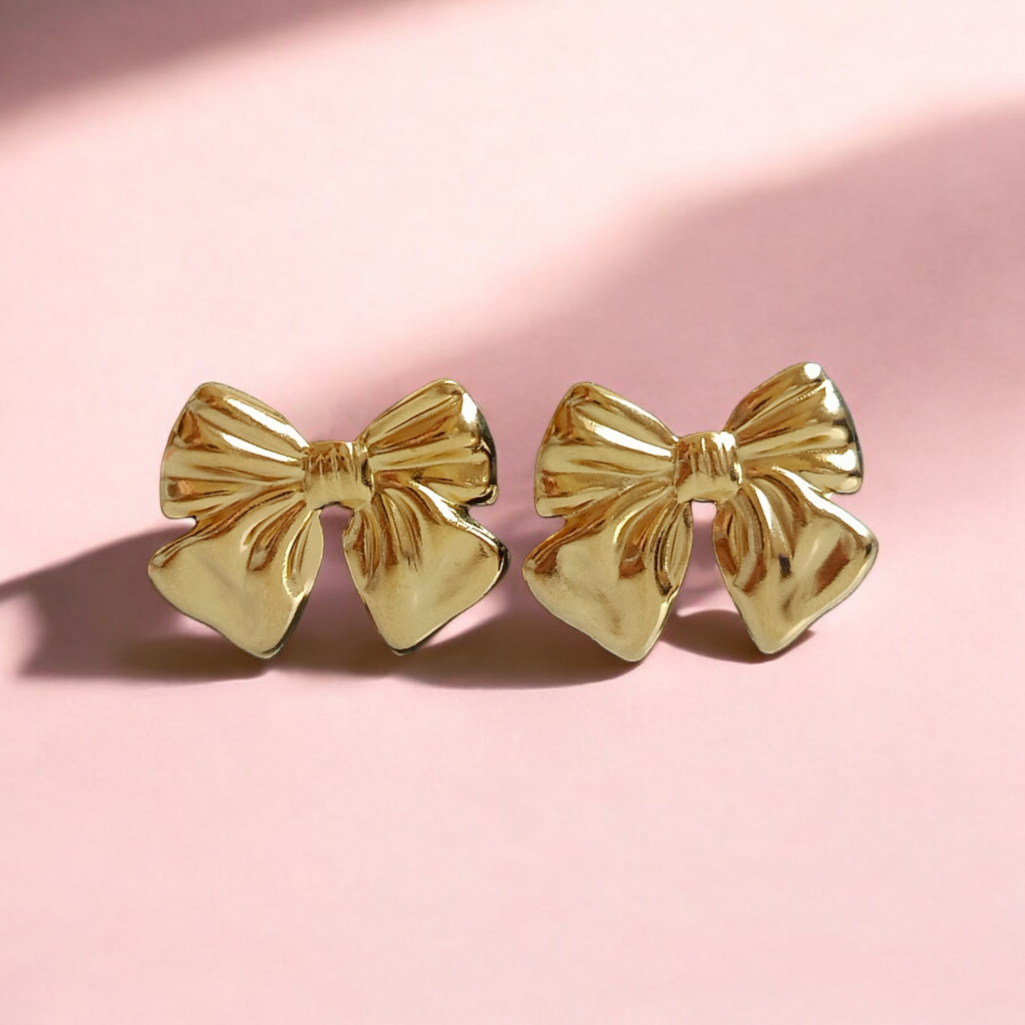 Chic Golden Ribbon Stud Earrings