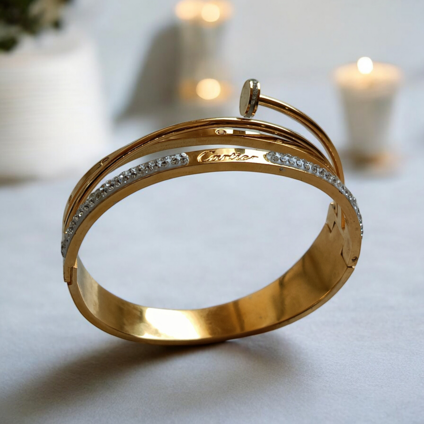 Sparkling Broad Bangle Bracelet