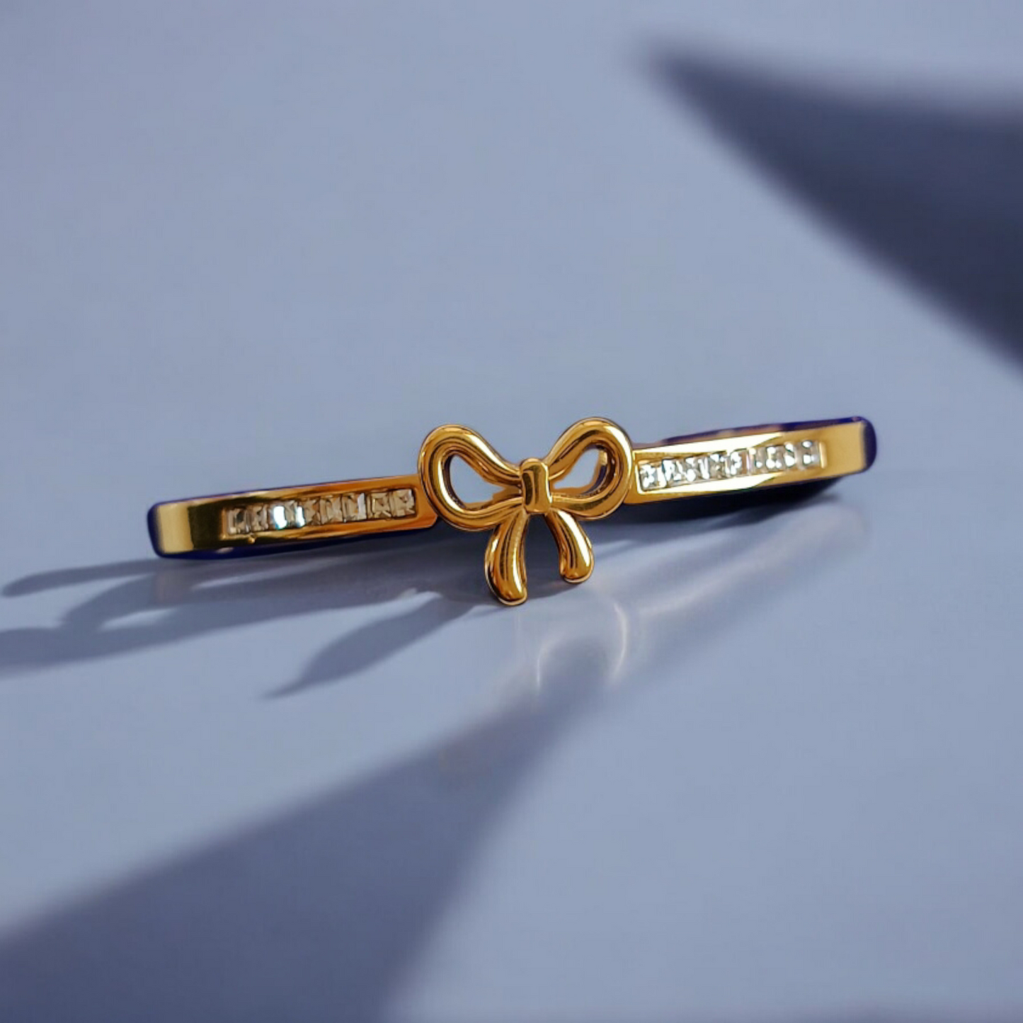 Sparkling Bow Bangle Bracelet