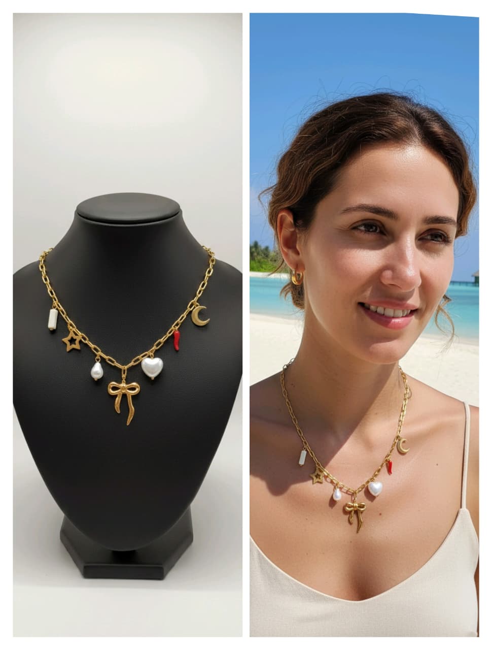 18k Gold Plated Anti-Tarnish Charm Necklace