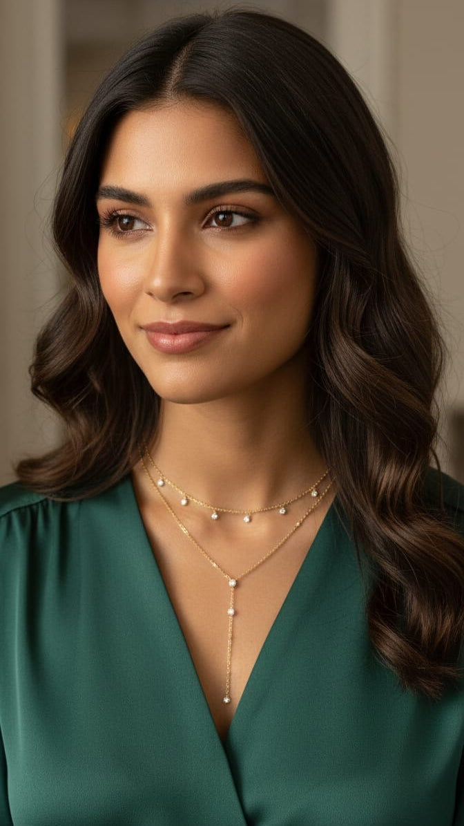 18k Gold Plated Anti-tarnish Solitaire Drop Necklace