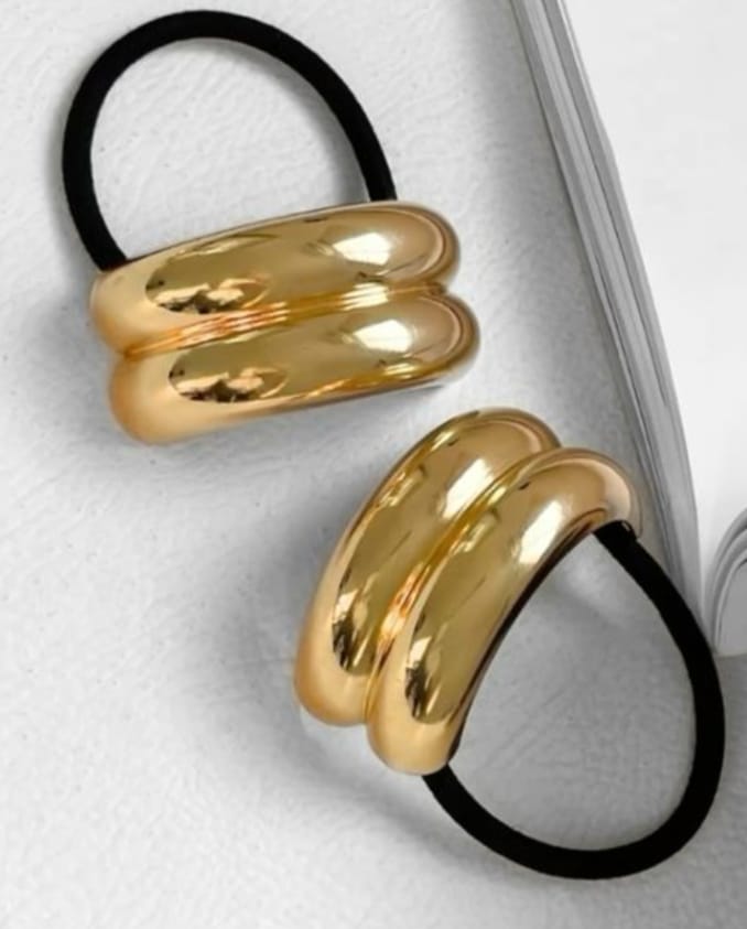 Anti-Tarnish Barrel Hair Tie – Bold Dual Curve