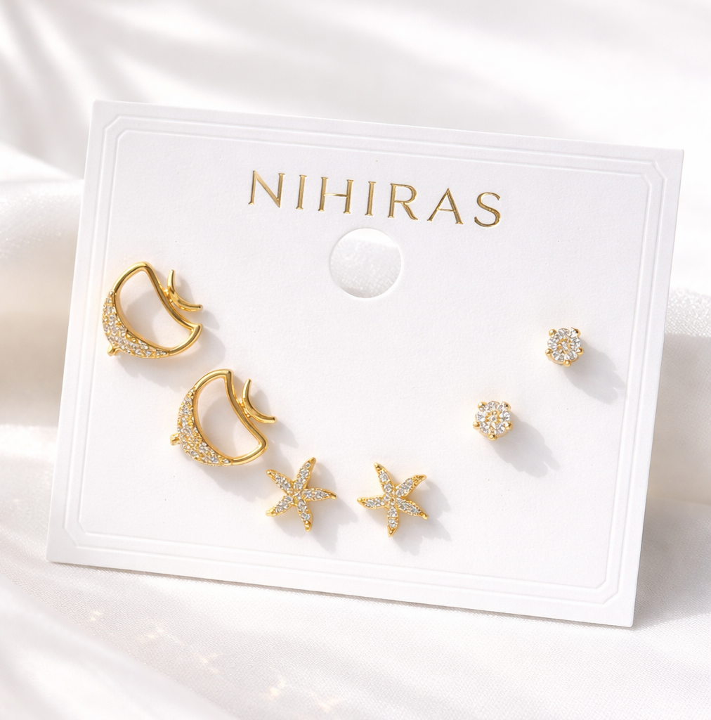 NIHIRAS Demi-Fine earrings Combo set