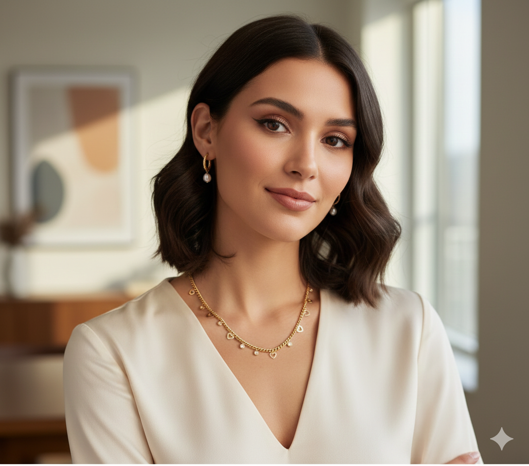 Heart Stones Chain Necklace