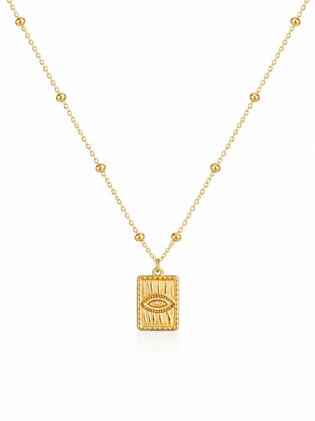 Minimal Gold Evil Eye Pendant Necklace for Women | Waterproof Anti-Tarnish Jewellery