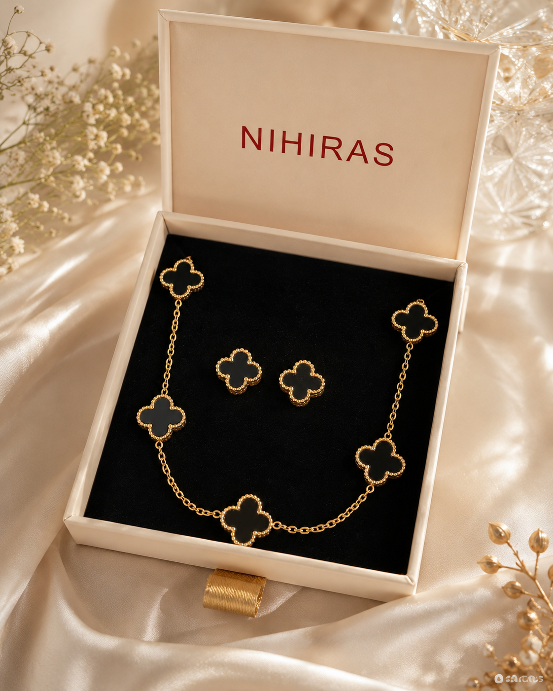 Black Clover Stone Necklace