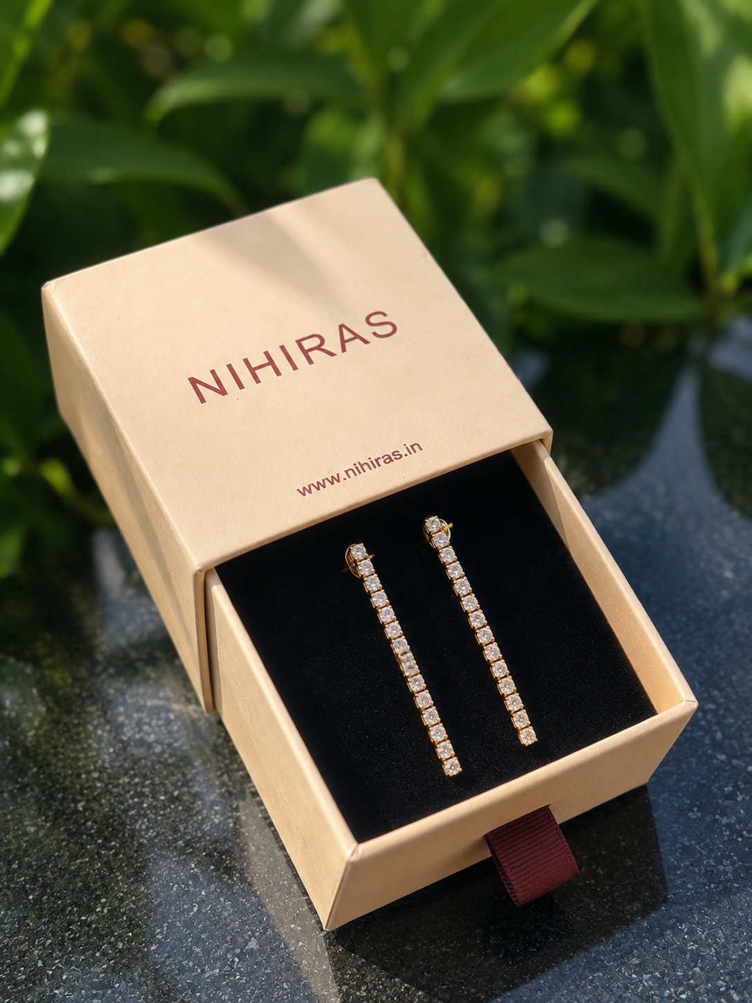 Sparkling Tennis Linear Drop Earrings