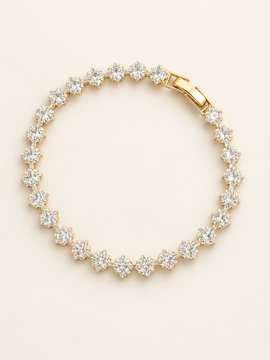 18K Gold Plated Cubic Zirconia Tennis Bracelet for Women