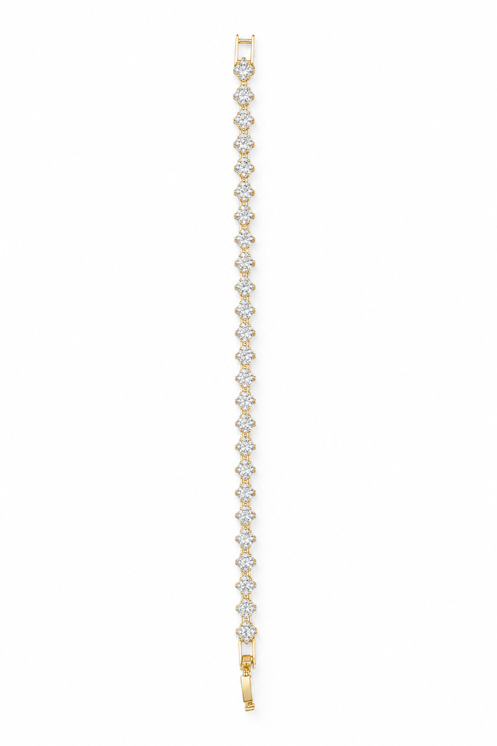 18K Gold Plated Cubic Zirconia Tennis Bracelet for Women