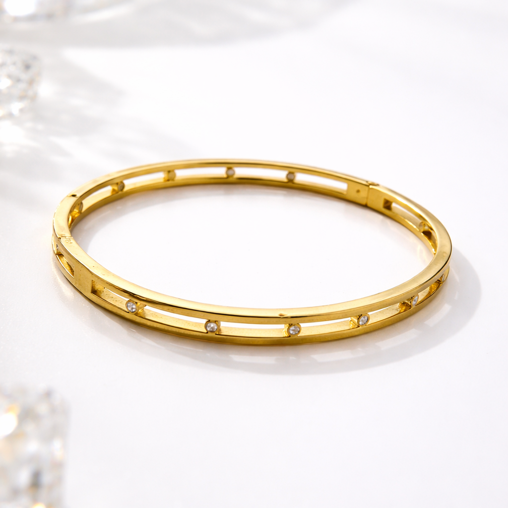 Aura Cut-Out Crystal Bangle Bracelet