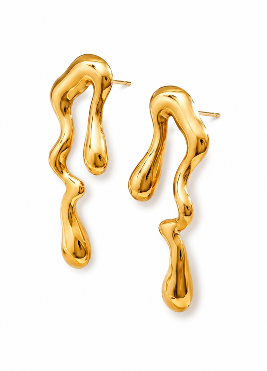 Curved Wave Drop Earrings