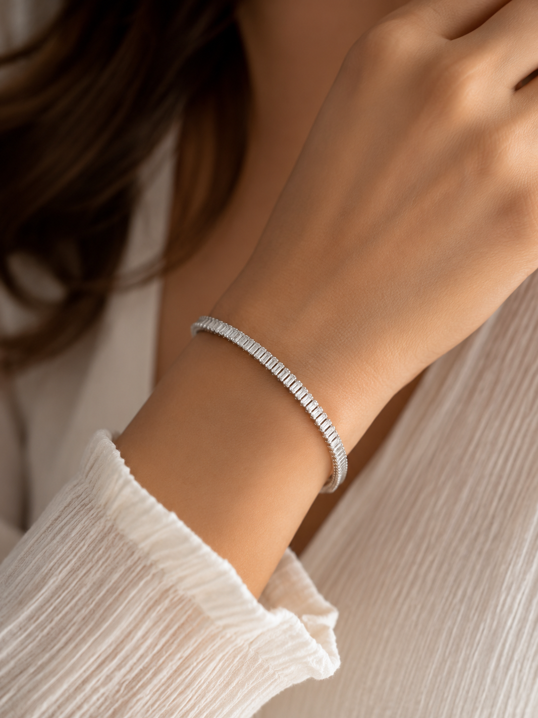 Zirconia Tennis Bracelet | Silver Plated | Anti-Tarnish