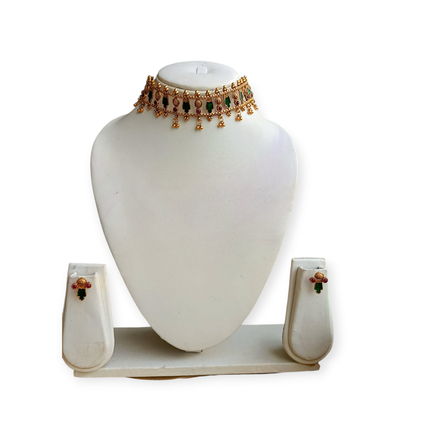 GREEN ANTIQUE JEWELLERY SET