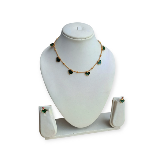 GREEN LEAF ANTIQUE NECKLACES SET