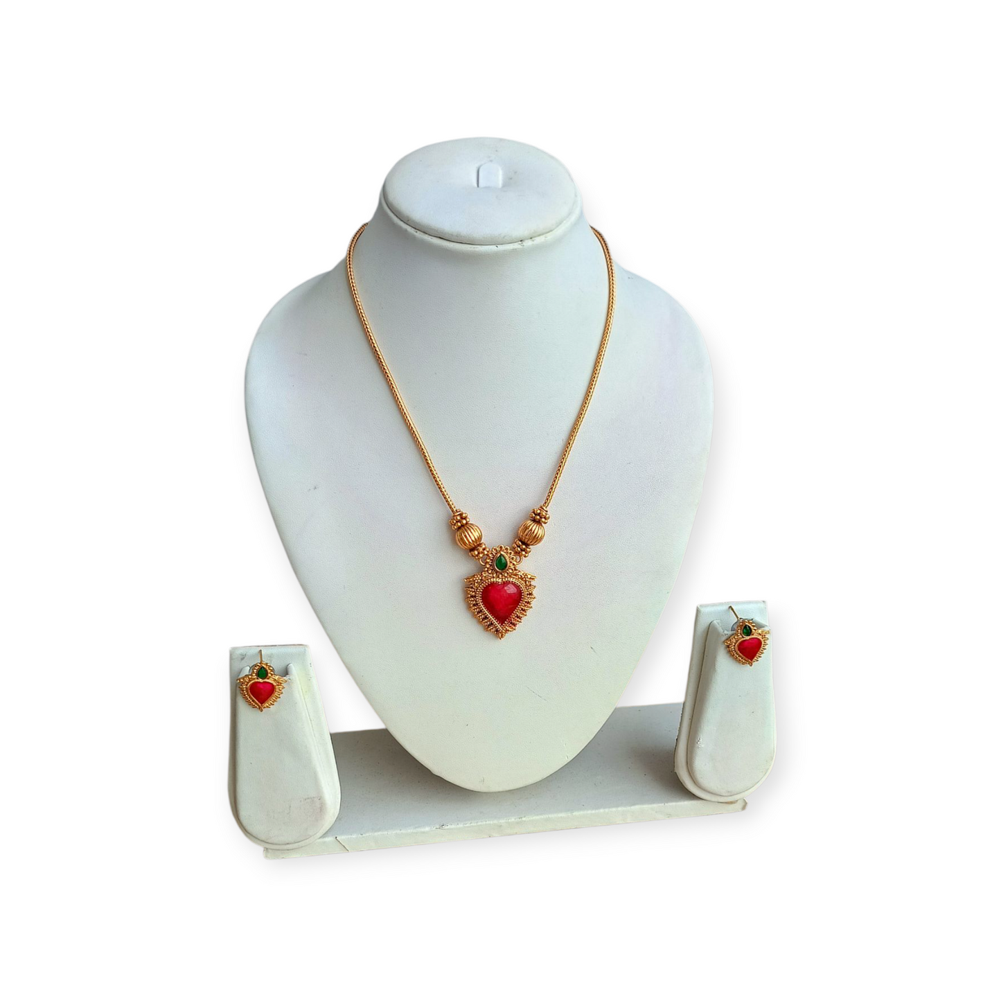 RUBY ANTIQUE PENDENT SET