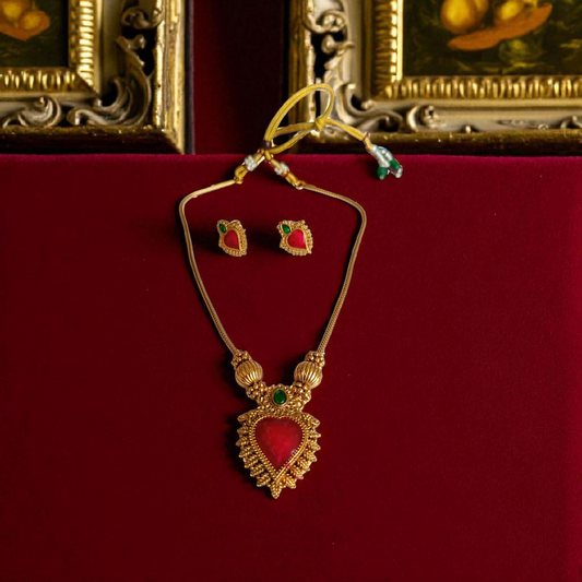 RUBY ANTIQUE PENDENT SET