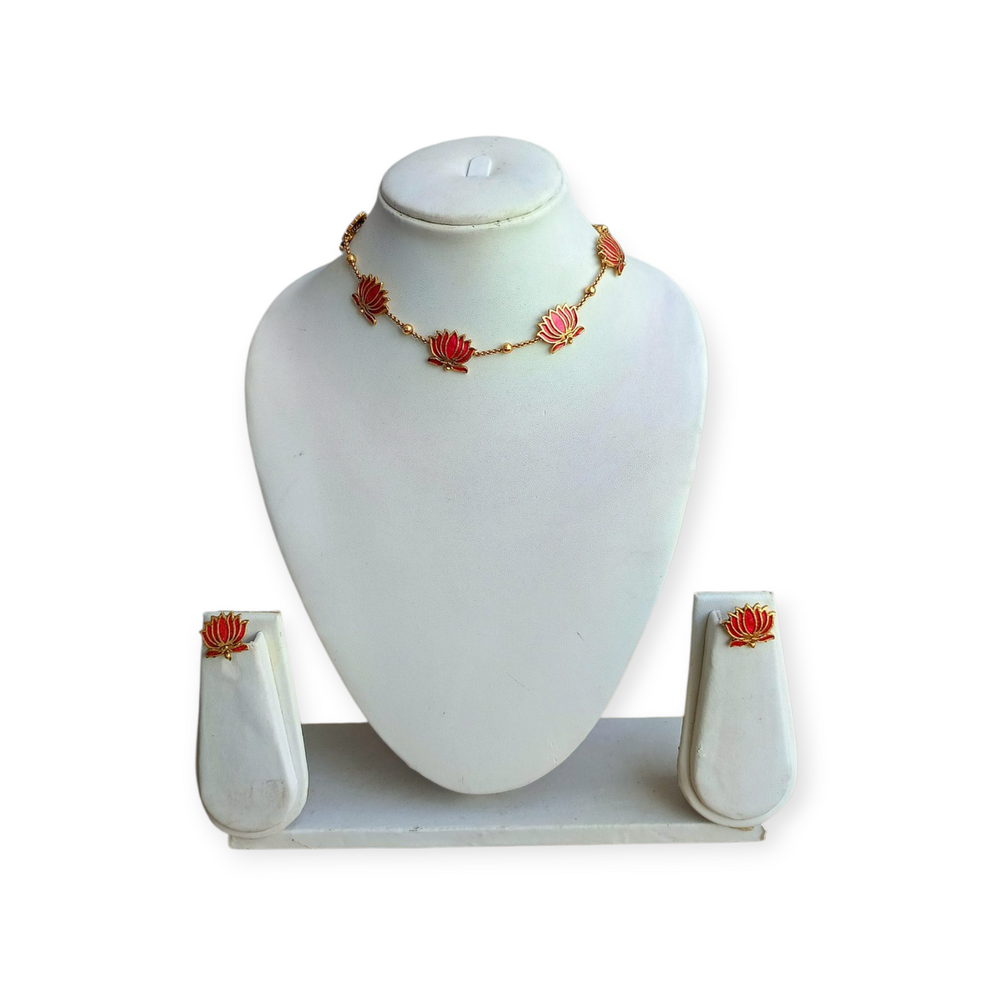PINK LOTUS NECKLACE SET