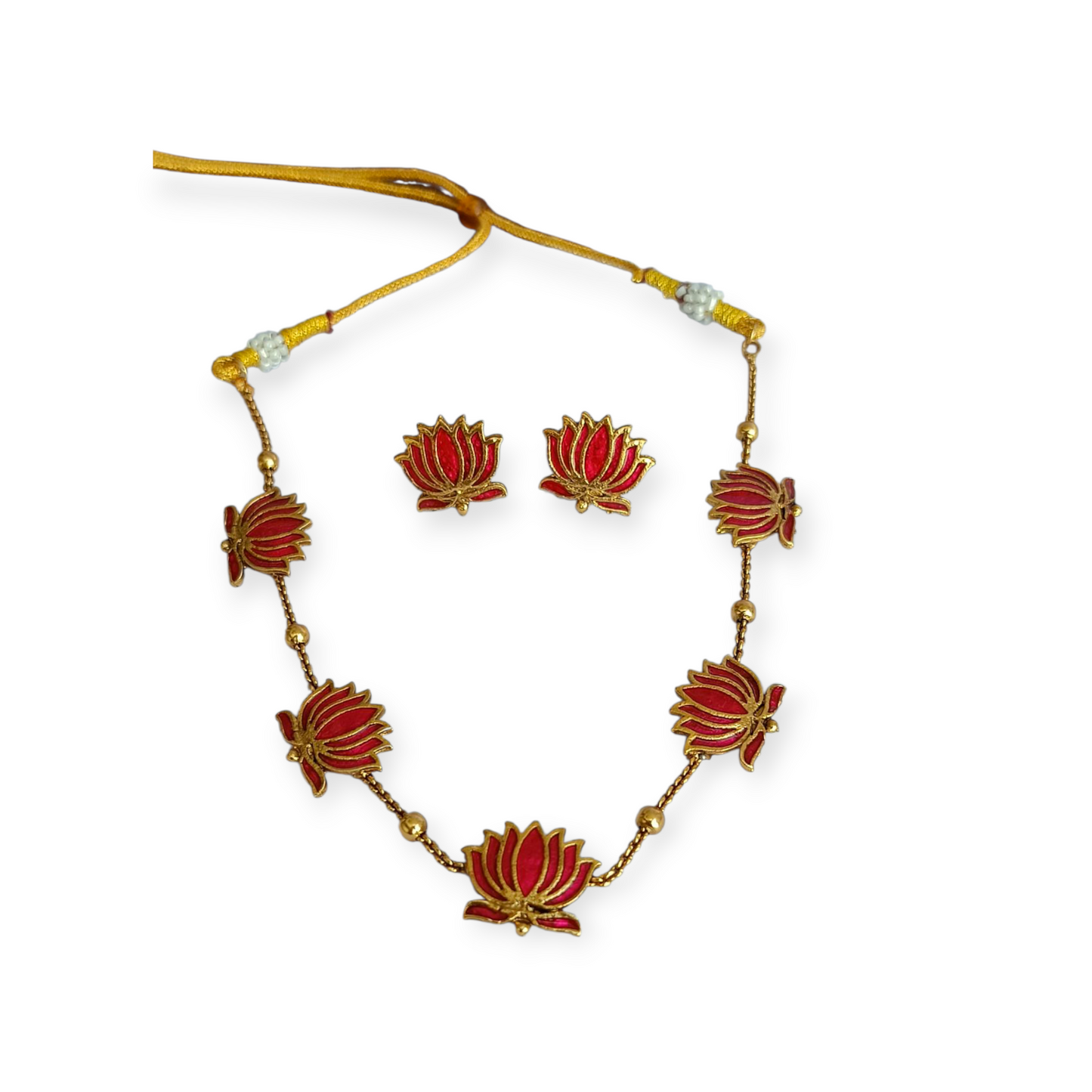 PINK LOTUS NECKLACE SET