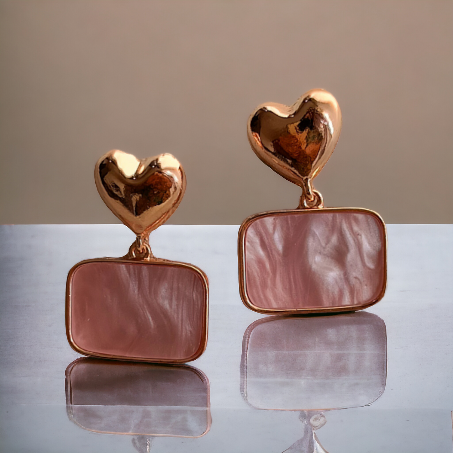 Pink Heart Earring