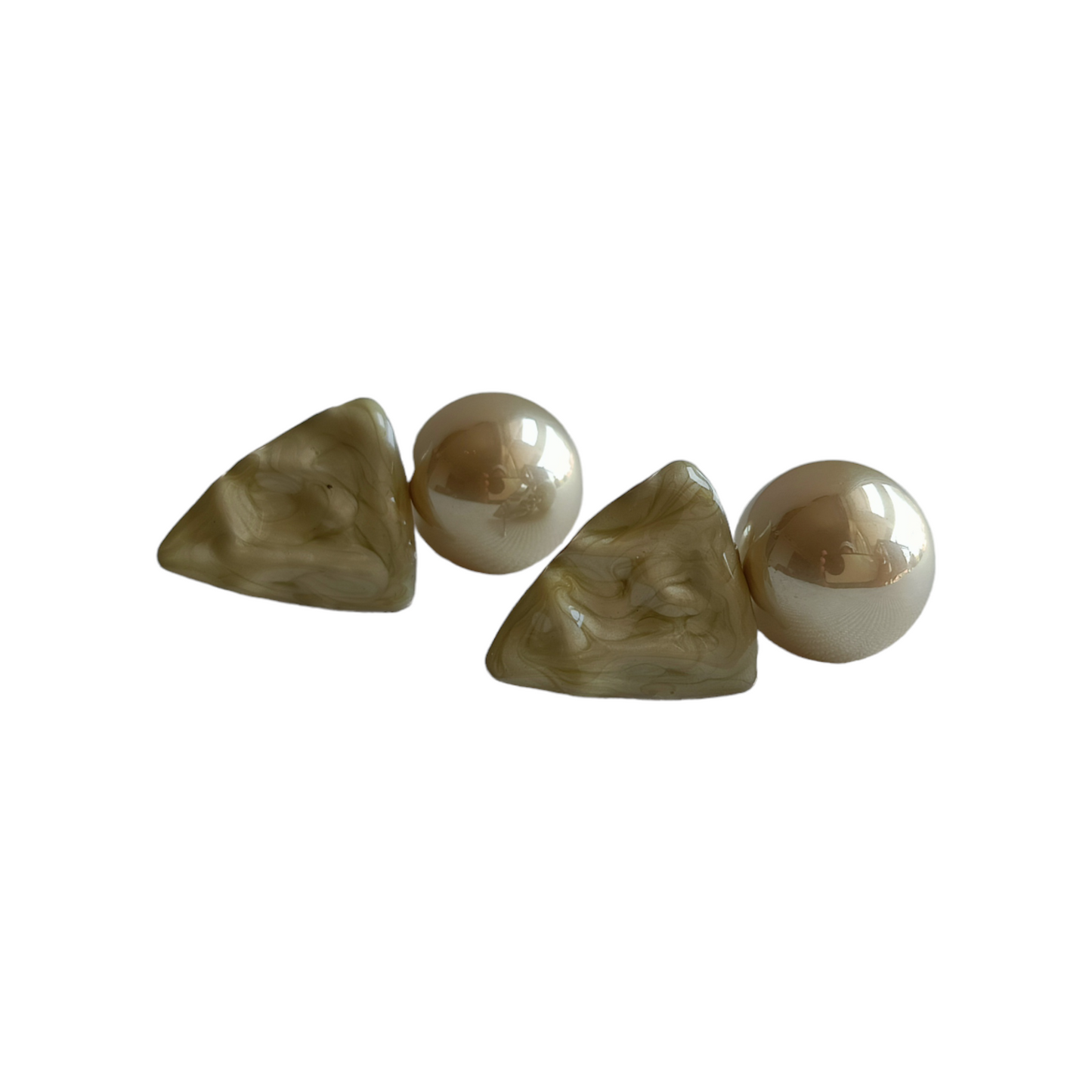 Olive Green Pearl Earrings
