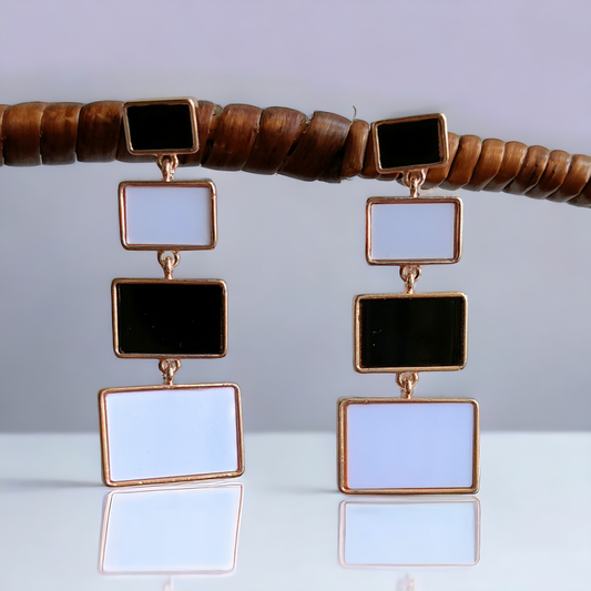 Black & White Dangler Earring