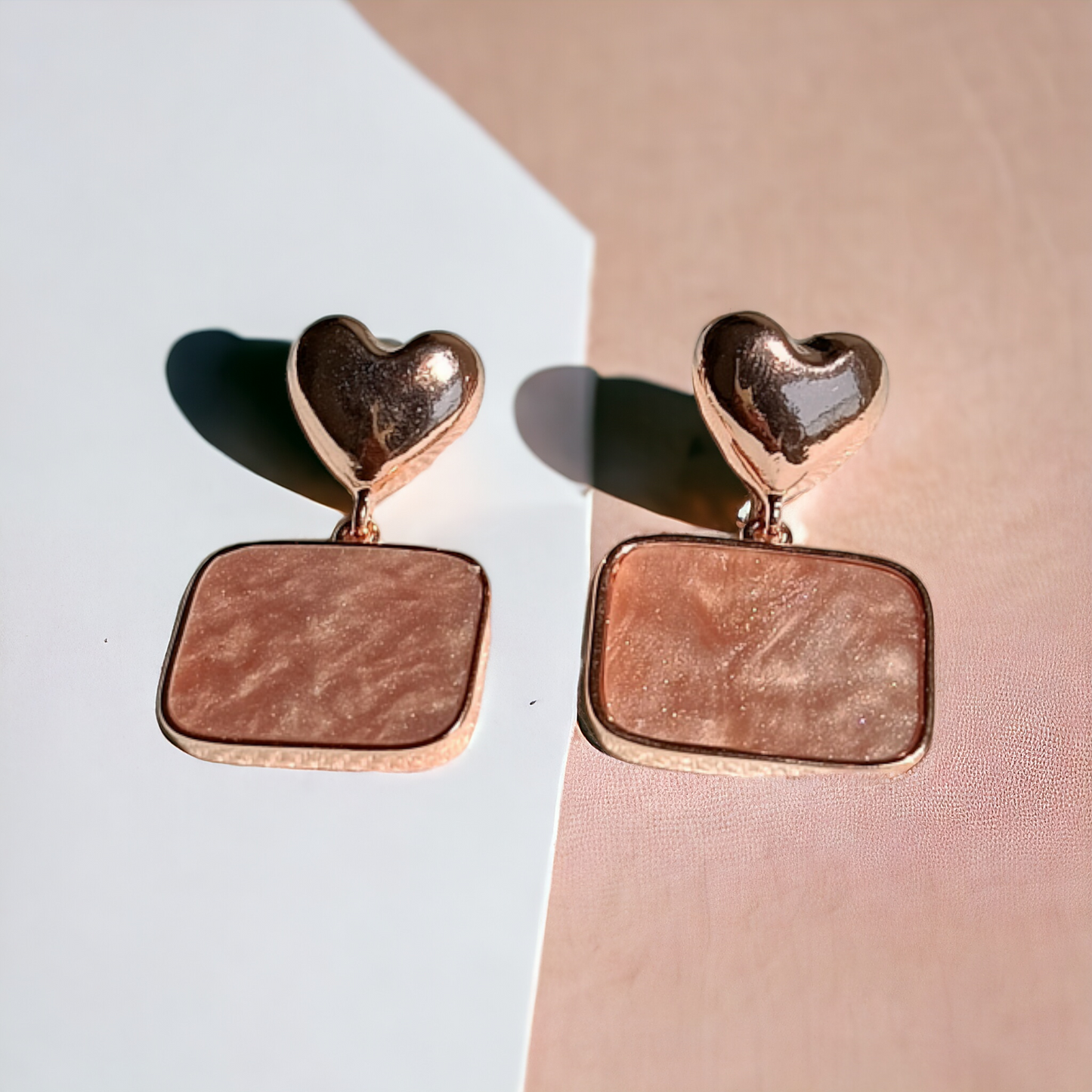 Peach Heart Earring