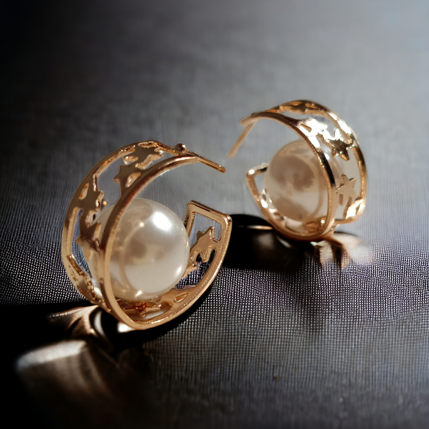 Star Pearl Hoops