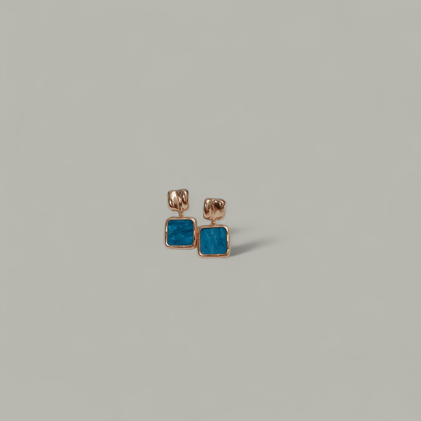 Peacock green Square Earring