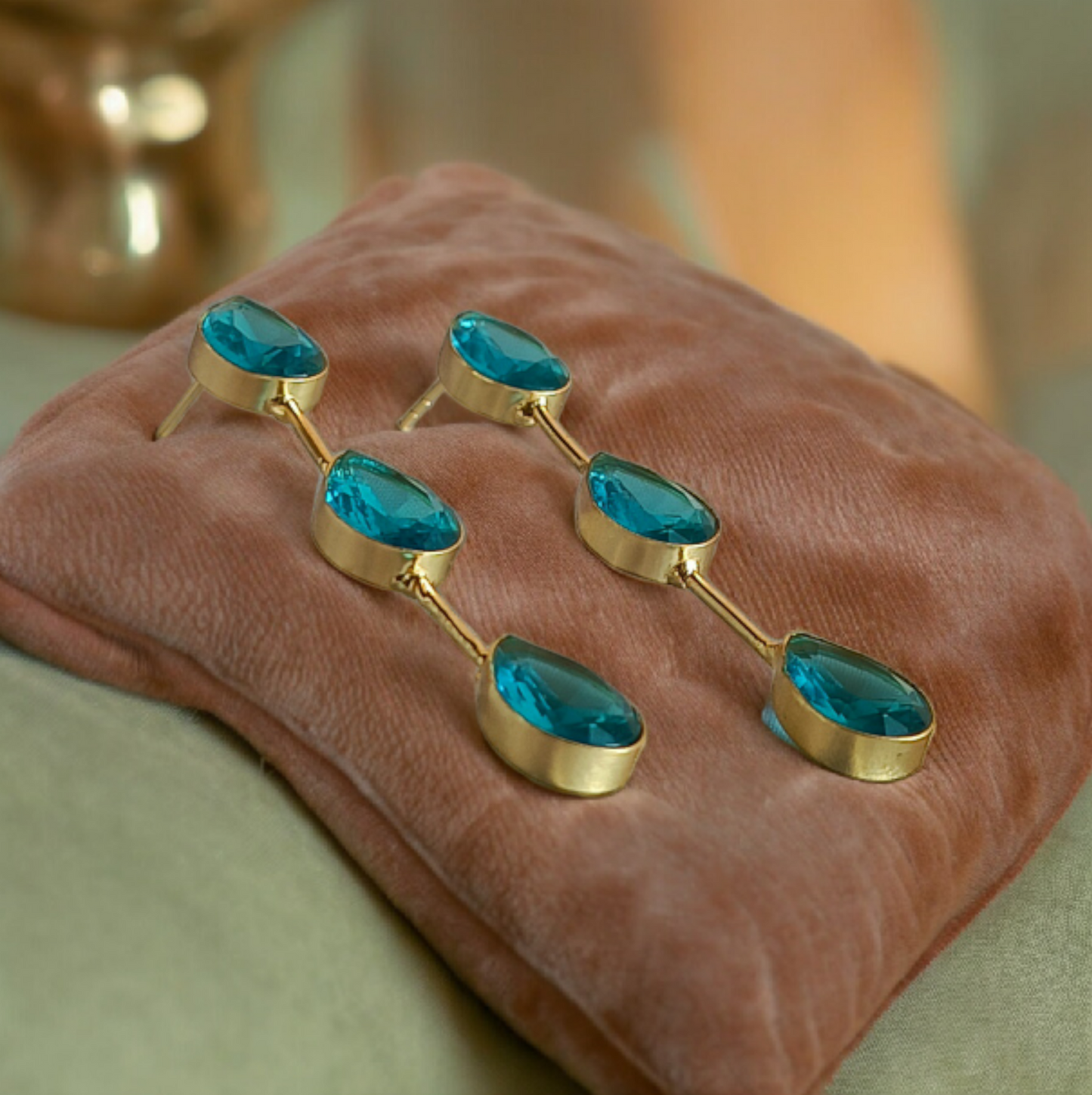 Blue Stone Dangler Earring