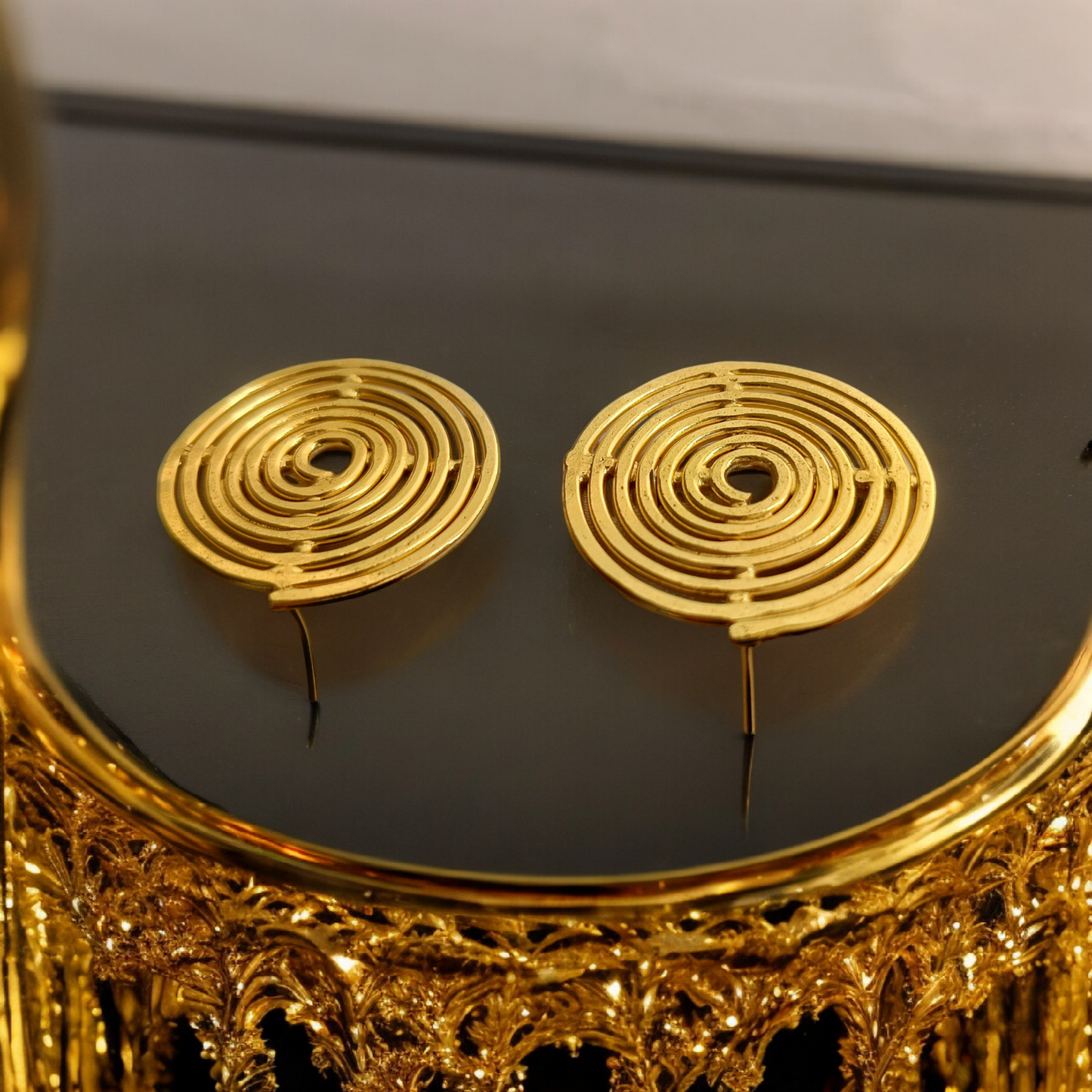 Spiral-Design Stud Earrings