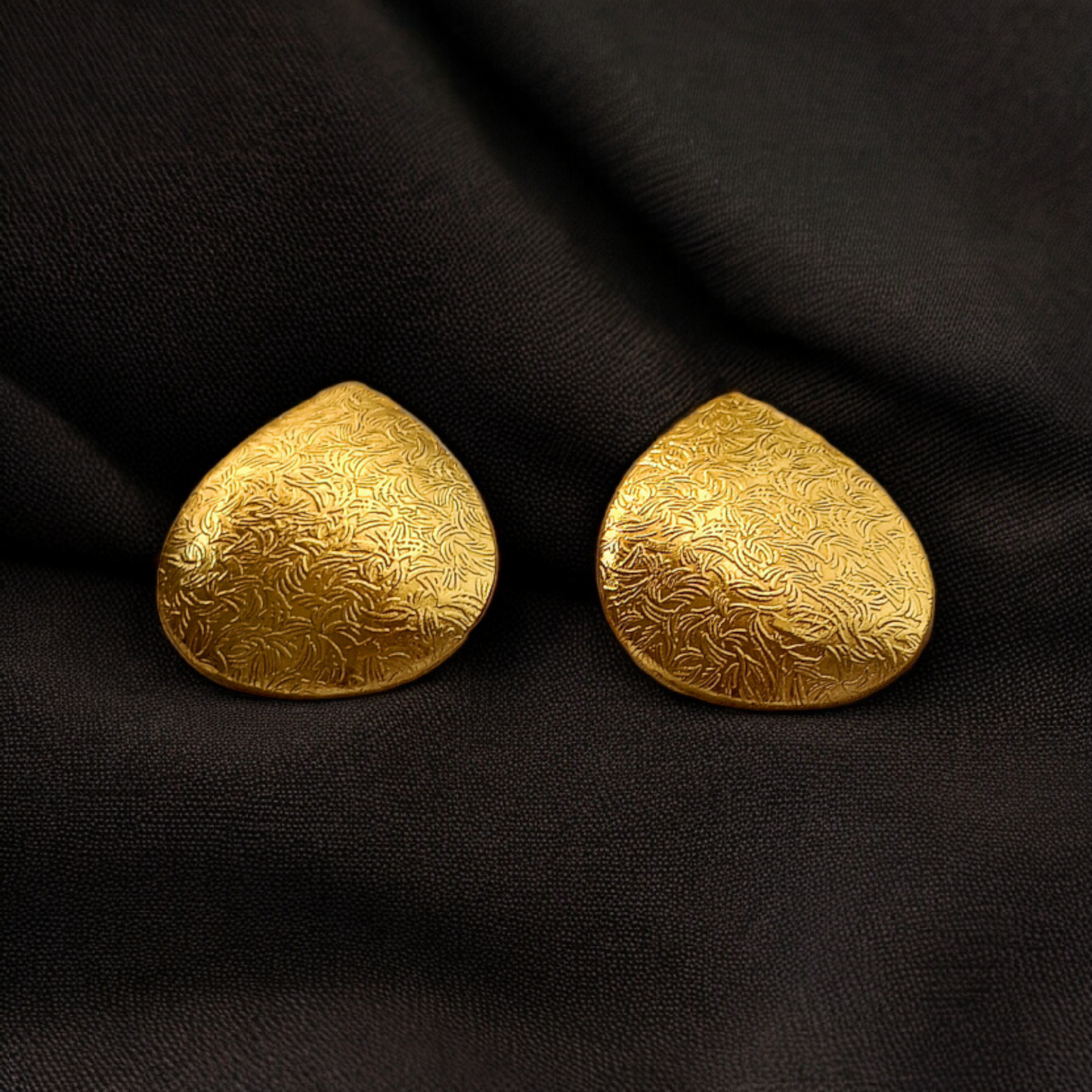 Golden Brass Almond Stud