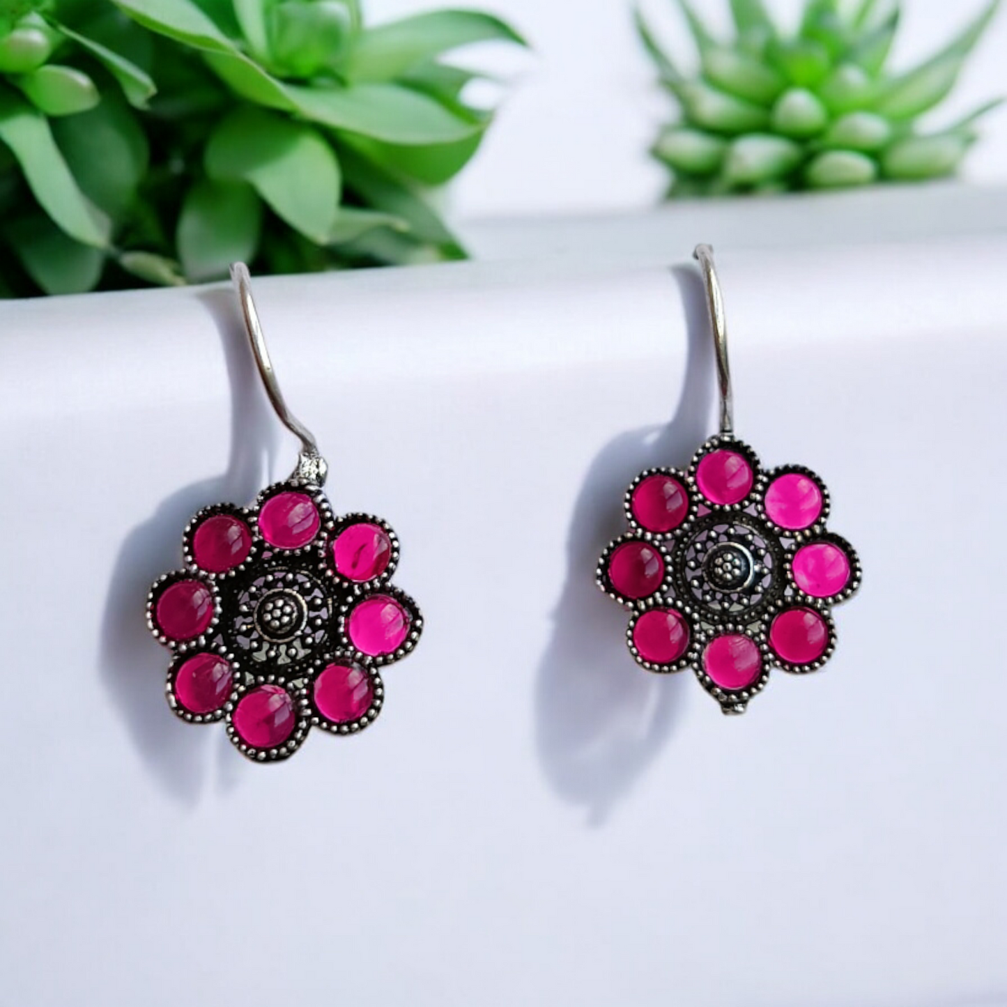 Silver Ruby Stud