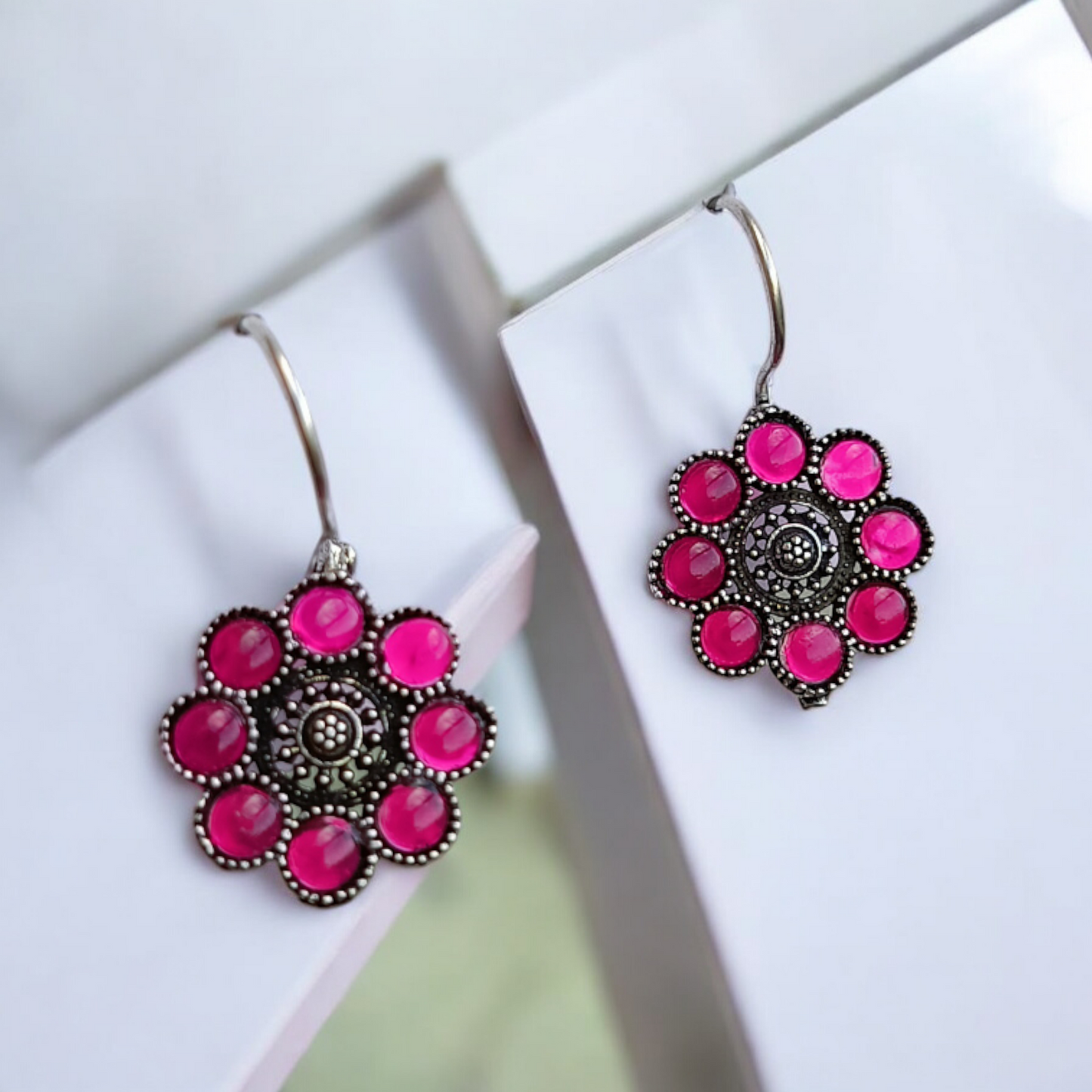 Silver Ruby Stud