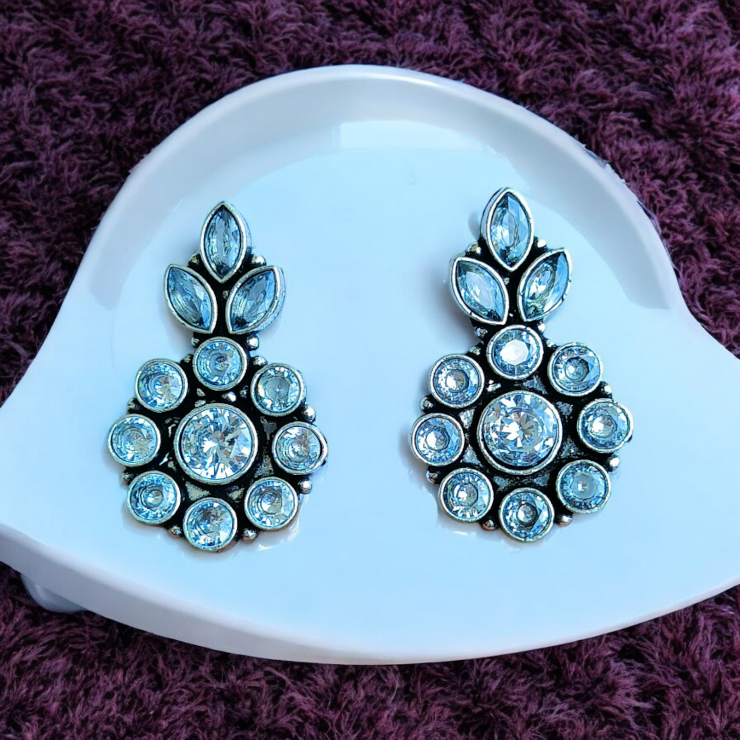 Silver-Plated Dimond Earrings
